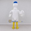 Custom White and Yellow Stork Character with a Baby Bundle Mascot Costume Adult Full Body Suit for Theme Parties Custom White and Yellow Stork Character with a Baby Bundle Mascot Costume Adult Full Body Suit for Theme Parties