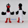 Custom Black and White Stork Character with a Bow Tie Mascot Costume Adult Full Body Suit for Theme Parties