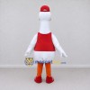 Custom White and Red Goose Character in Sportswear Mascot Costume Adult Full Body Suit for Sports Events Custom White and Red Goose Character in Sportswear Mascot Costume Adult Full Body Suit for Sports Events