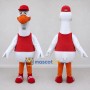 Custom White and Red Goose Character in Sportswear Mascot Costume Adult Full Body Suit for Sports Events