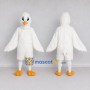 Custom White and Orange Bird Character Mascot Costume Adult Full Body Suit for School Events