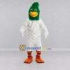 Custom Green and White Duck Character Mascot Costume Adult Full Body Suit for School Events Custom Green and White Duck Character Mascot Costume Adult Full Body Suit for School Events