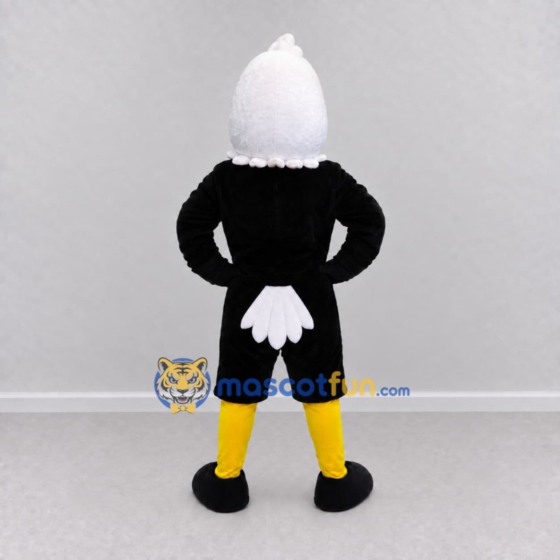 Custom Black and White Eagle Character Mascot Costume Adult Full Body Suit for Sports Events Custom Black and White Eagle Character Mascot Costume Adult Full Body Suit for Sports Events