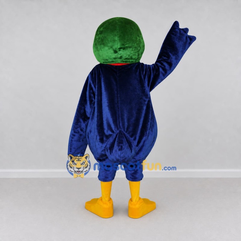 Custom Green and Blue Duck Character in a Suit Mascot Costume Adult Full Body Suit for Theme Parties Custom Green and Blue Duck Character in a Suit Mascot Costume Adult Full Body Suit for Theme Parties