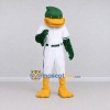 Custom Green and White Duck Character in a Baseball Uniform Mascot Costume Adult Full Body Suit for Sports Events Custom Green and White Duck Character in a Baseball Uniform Mascot Costume Adult Full Body Suit for Sports Events