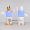 Custom White and Blue Duck Character in a T-Shirt Mascot Costume Adult Full Body Suit for School Events