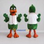 Custom Green and White Duck Character in a Jersey Mascot Costume Adult Full Body Suit for Sports Events