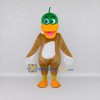 Custom Green and Tan Mallard Duck Character Mascot Costume Adult Full Body Suit for Wildlife Events