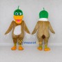 Custom Green and Tan Mallard Duck Character Mascot Costume Adult Full Body Suit for Wildlife Events