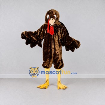 Custom Brown and Red Turkey Character Mascot Costume Adult Full Body Suit for Farm Events