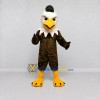 Custom Brown and White Eagle Character with a Beanie Mascot Costume Adult Full Body Suit for School Events Custom Brown and White Eagle Character with a Beanie Mascot Costume Adult Full Body Suit for School Events