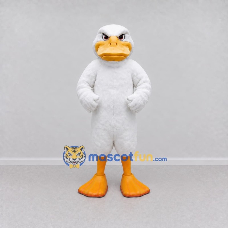 Custom White and Orange Duck Character Mascot Costume Adult Full Body Suit for School Events Custom White and Orange Duck Character Mascot Costume Adult Full Body Suit for School Events