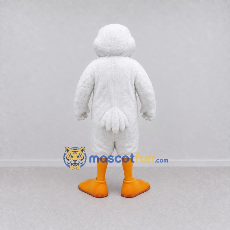 Custom White and Orange Duck Character Mascot Costume Adult Full Body Suit for School Events Custom White and Orange Duck Character Mascot Costume Adult Full Body Suit for School Events