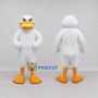 Custom White and Orange Duck Character Mascot Costume Adult Full Body Suit for School Events