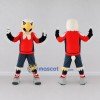 Custom White and Red Eagle Character in Sportswear Mascot Costume Adult Full Body Suit for Sports Events Custom White and Red Eagle Character in Sportswear Mascot Costume Adult Full Body Suit for Sports Events