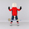 Custom White and Red Eagle Character in Sportswear Mascot Costume Adult Full Body Suit for Sports Events Custom White and Red Eagle Character in Sportswear Mascot Costume Adult Full Body Suit for Sports Events
