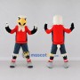 Custom White and Red Eagle Character in Sportswear Mascot Costume Adult Full Body Suit for Sports Events