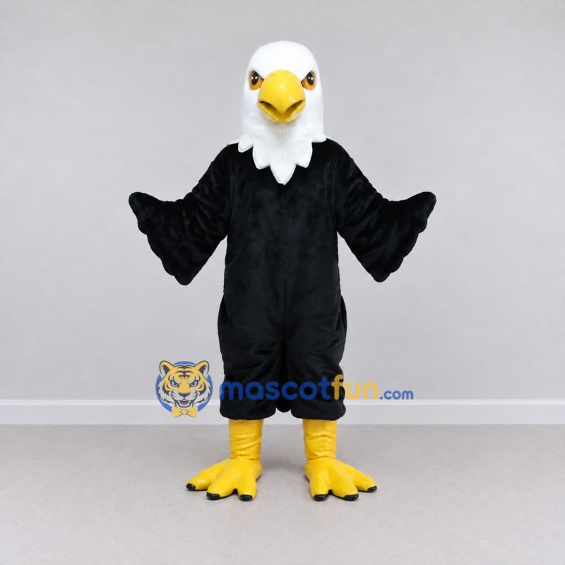 Custom Black and White Bald Eagle Character Mascot Costume Adult Full Body Suit for Sports Events Custom Black and White Bald Eagle Character Mascot Costume Adult Full Body Suit for Sports Events