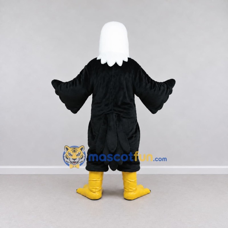 Custom Black and White Bald Eagle Character Mascot Costume Adult Full Body Suit for Sports Events Custom Black and White Bald Eagle Character Mascot Costume Adult Full Body Suit for Sports Events