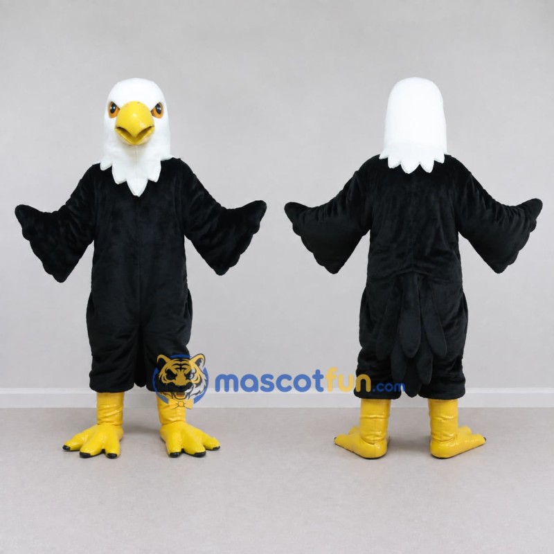 Custom Black and White Bald Eagle Character Mascot Costume Adult Full Body Suit for Sports Events Custom Black and White Bald Eagle Character Mascot Costume Adult Full Body Suit for Sports Events