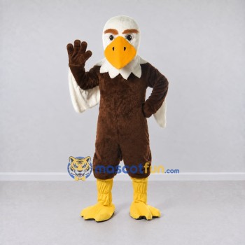 Custom Brown and White Eagle Character Mascot Costume Adult Full Body Suit for Sports Events