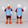 Custom White and Blue Bird Character in Sportswear Mascot Costume Adult Full Body Suit for Sports Events