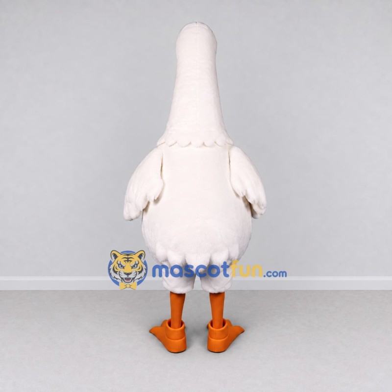 Custom White and Orange Goose Character Mascot Costume Adult Full Body Suit for Farm Events Custom White and Orange Goose Character Mascot Costume Adult Full Body Suit for Farm Events