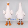 Custom White and Orange Goose Character Mascot Costume Adult Full Body Suit for Farm Events