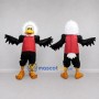 Custom Black White and Red Eagle Character in a Jersey Mascot Costume Adult Full Body Suit for Sports Events