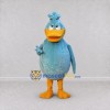 Custom Blue and Yellow Duck Character Mascot Costume Adult Full Body Suit for School Events