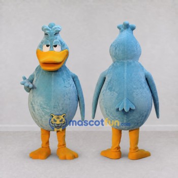 Custom Blue and Yellow Duck Character Mascot Costume Adult Full Body Suit for School Events