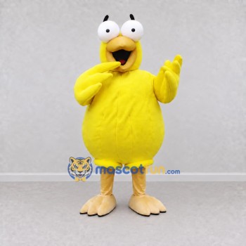 Custom Yellow and Cream Bird Character Mascot Costume Adult Full Body Suit for School Events Custom Yellow and Cream Bird Character Mascot Costume Adult Full Body Suit for School Events