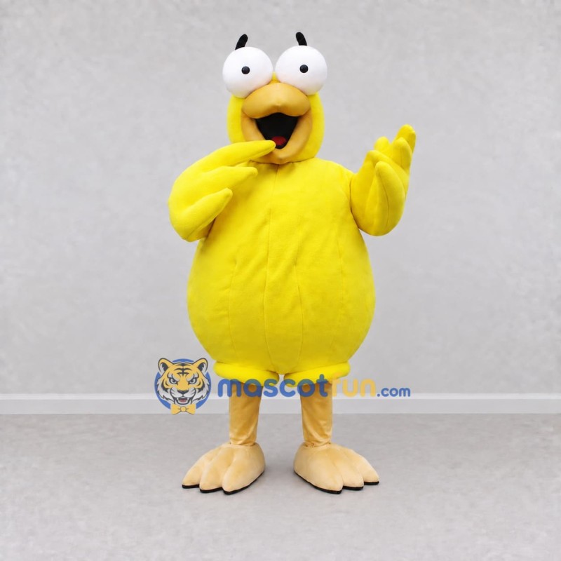 Custom Yellow and Cream Bird Character Mascot Costume Adult Full Body Suit for School Events Custom Yellow and Cream Bird Character Mascot Costume Adult Full Body Suit for School Events