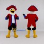 Custom White and Red Eagle Character in a Tricorn Hat Mascot Costume Adult Full Body Suit for Theme Parties