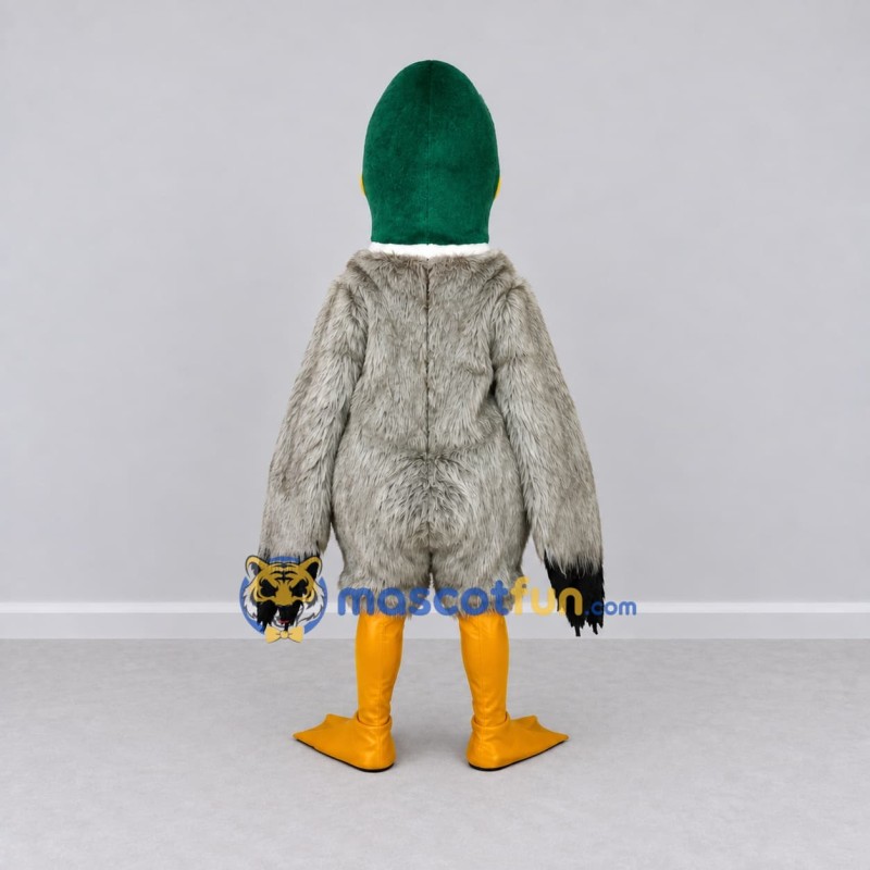 Custom Green and Gray Mallard Duck Character Mascot Costume Adult Full Body Suit for Wildlife Events Custom Green and Gray Mallard Duck Character Mascot Costume Adult Full Body Suit for Wildlife Events