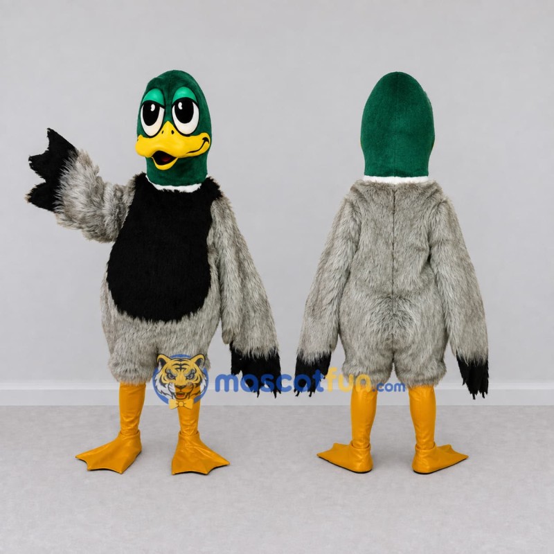 Custom Green and Gray Mallard Duck Character Mascot Costume Adult Full Body Suit for Wildlife Events Custom Green and Gray Mallard Duck Character Mascot Costume Adult Full Body Suit for Wildlife Events