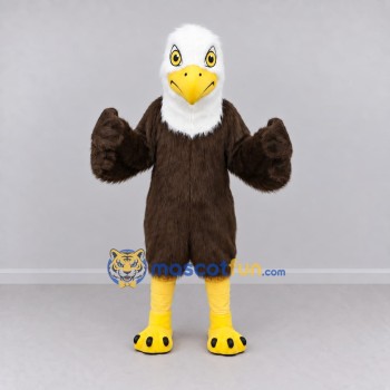 Custom Brown and White Bald Eagle Character Mascot Costume Adult Full Body Suit for Sports Events