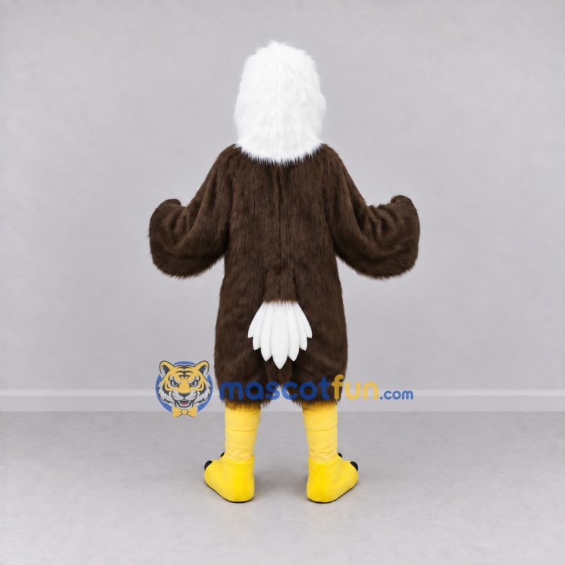 Custom Brown and White Bald Eagle Character Mascot Costume Adult Full Body Suit for Sports Events