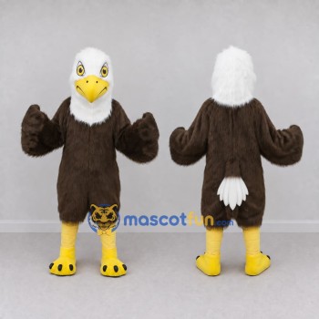 Custom Brown and White Bald Eagle Character Mascot Costume Adult Full Body Suit for Sports Events