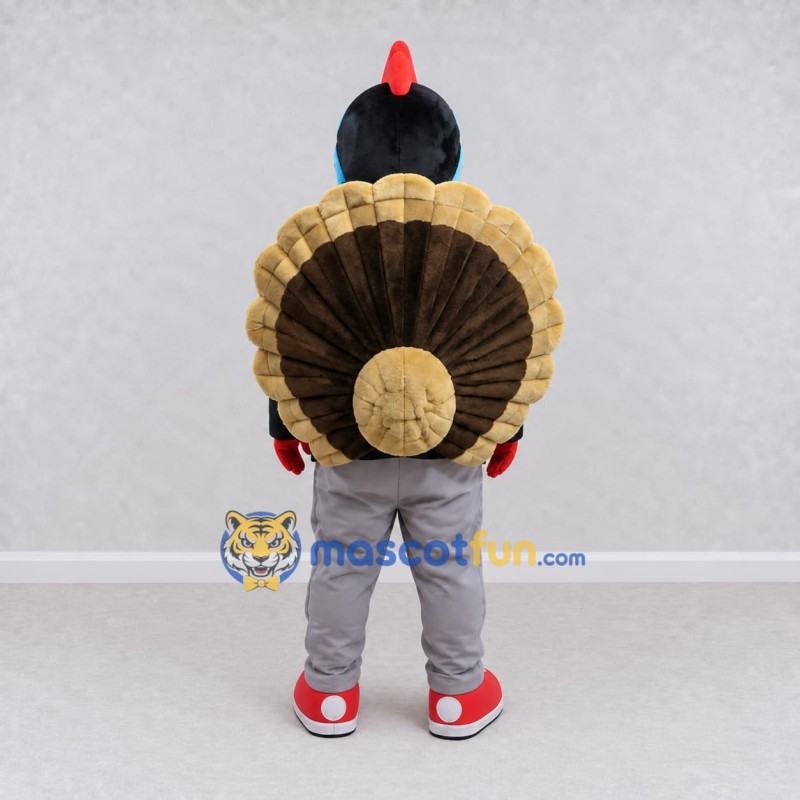 Custom Black and Brown Turkey Character in a Blazer Mascot Costume Adult Full Body Suit for Community Events Custom Black and Brown Turkey Character in a Blazer Mascot Costume Adult Full Body Suit for Community Events