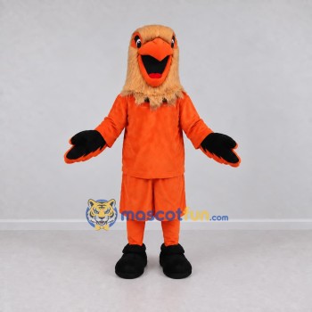 Custom Orange and Tan Bird Character in Sportswear Mascot Costume Adult Full Body Suit for Sports Events