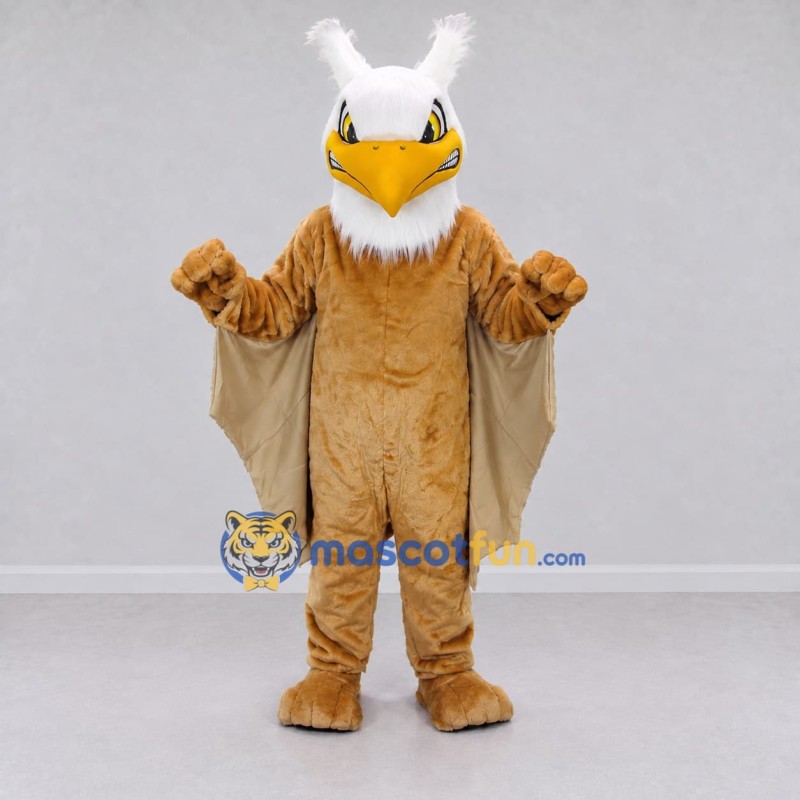 Custom Tan and White Griffin Character Mascot Costume Adult Full Body Suit for Theme Parties Custom Tan and White Griffin Character Mascot Costume Adult Full Body Suit for Theme Parties