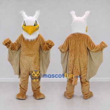 Custom Tan and White Griffin Character Mascot Costume Adult Full Body Suit for Theme Parties