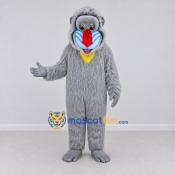 Custom Gray and Blue Mandrill Character Mascot Costume Adult Full Body Suit for Wildlife Events