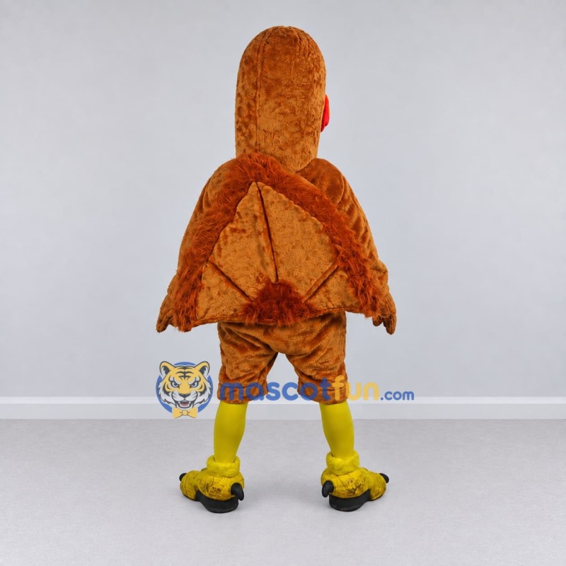 Custom Brown and Yellow Turkey Character Mascot Costume Adult Full Body Suit for Farm Events Custom Brown and Yellow Turkey Character Mascot Costume Adult Full Body Suit for Farm Events