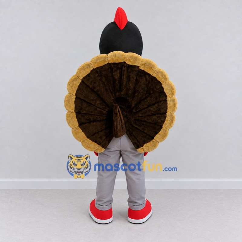 Custom Black and Brown Turkey Character in a Blazer Mascot Costume Adult Full Body Suit for Community Events Custom Black and Brown Turkey Character in a Blazer Mascot Costume Adult Full Body Suit for Community Events