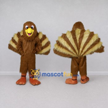 Custom Brown and Cream Turkey Character Mascot Costume Adult Full Body Suit for Farm Events