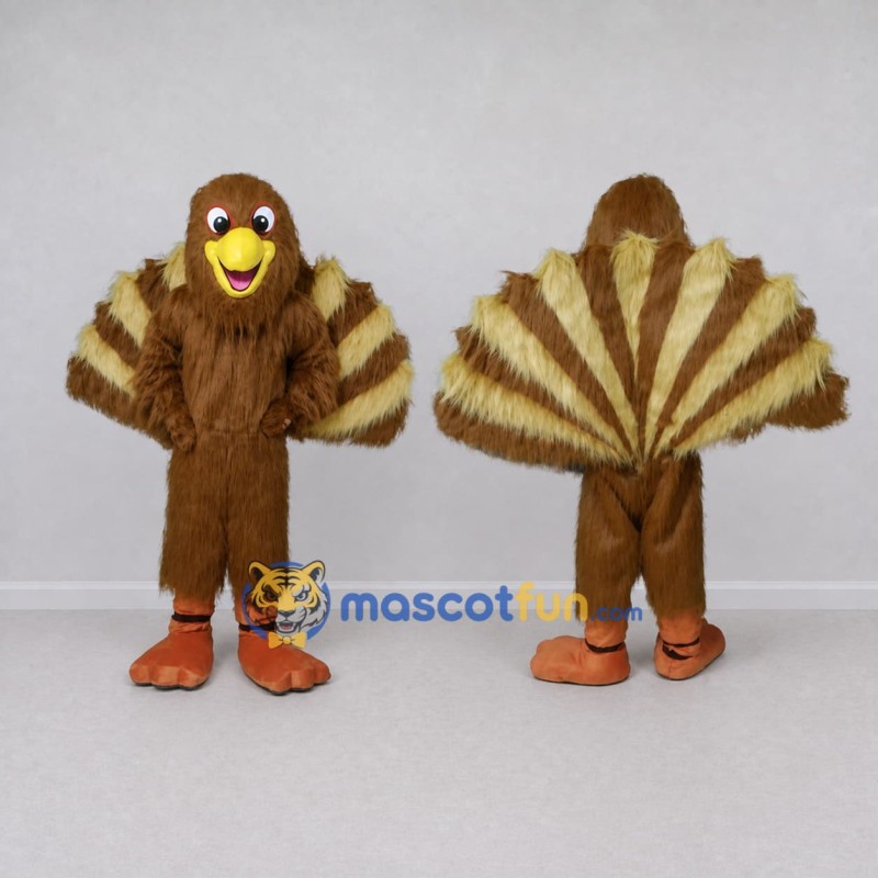 Custom Brown and Cream Turkey Character Mascot Costume Adult Full Body Suit for Farm Events Custom Brown and Cream Turkey Character Mascot Costume Adult Full Body Suit for Farm Events