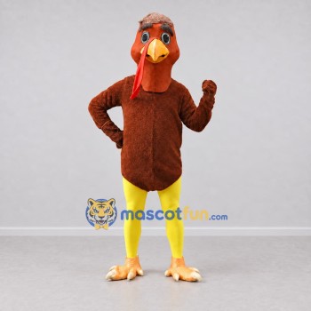 Custom Brown and Red Turkey Character Mascot Costume Adult Full Body Suit for Farm Events