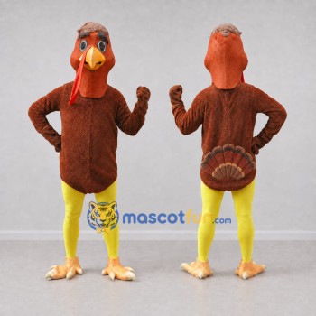 Custom Brown and Red Turkey Character Mascot Costume Adult Full Body Suit for Farm Events